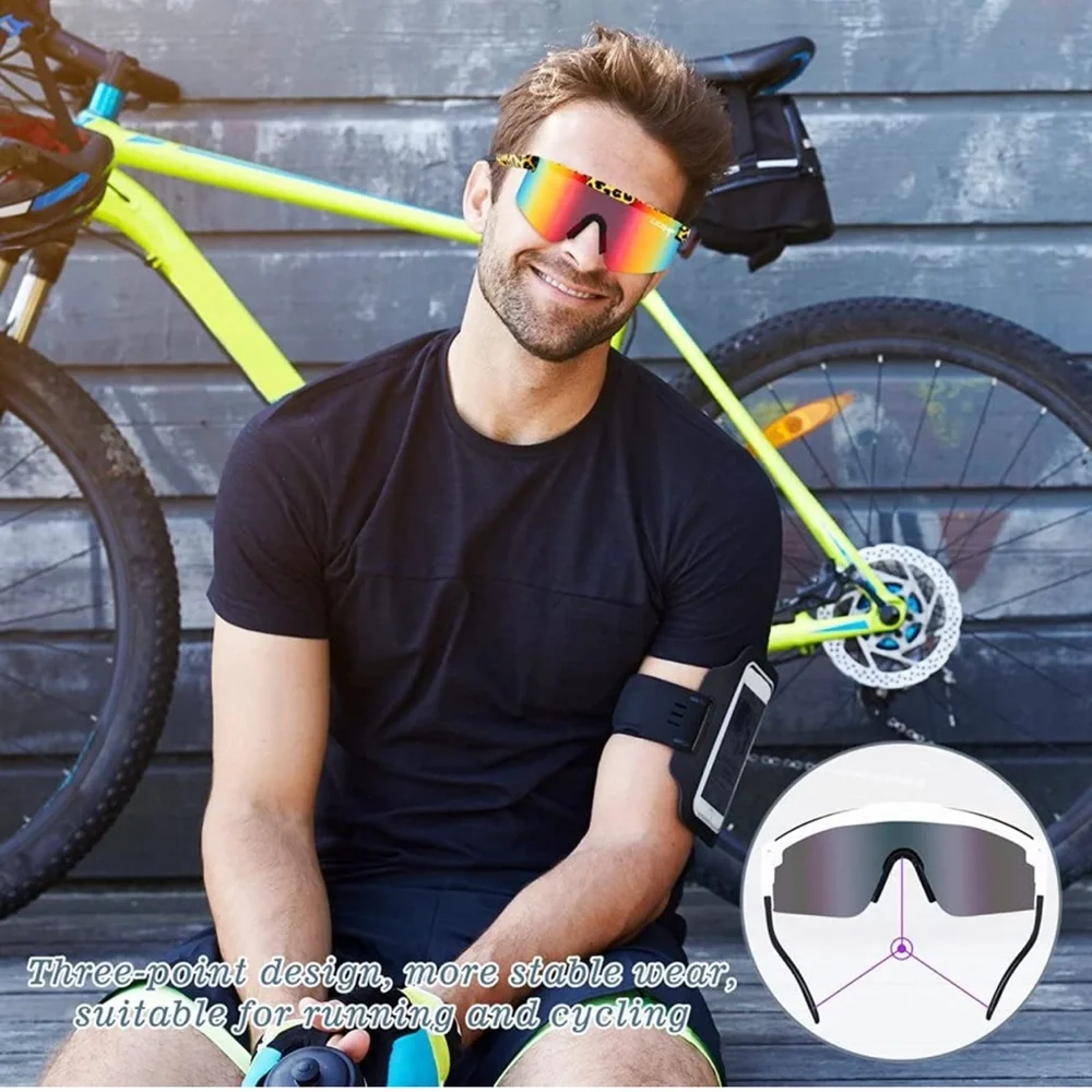 Polarized Sports Sunglasses Cycling Sun Glasses TR90 Frame Glasses